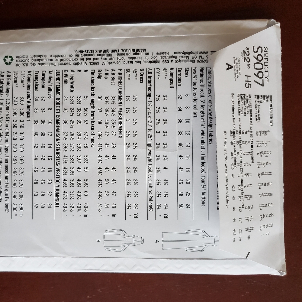 Simplicity pattern S9097 - Picture 3 of 4
